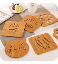 Miếng gỗ lót cách nhiệt cho xoong, nồi, bát đĩa họa tiết ngộ nghĩnh